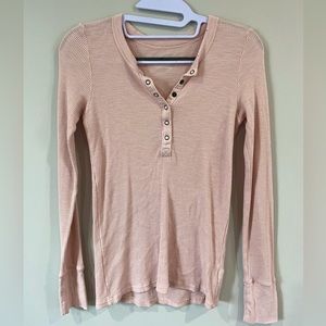 Aerie Light Pink Snap Closure Henley Top